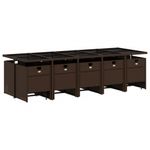 Casa si Gradina - Gradina si terasa - Mobilier exterior - Seturi mobila gradina - Set mobilier de gradina cu perne, 15 piese, maro, poliratan - Infinity.ro