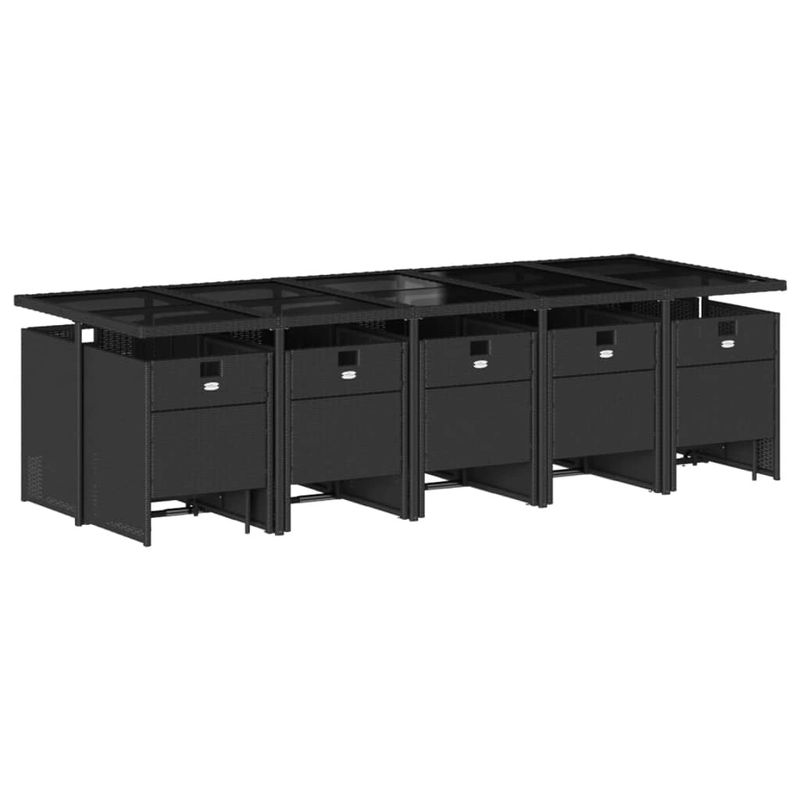 Casa si Gradina - Gradina si terasa - Mobilier exterior - Seturi mobila gradina - Set mobilier de gradina cu perne, 15 piese, negru, poliratan - Infinity.ro