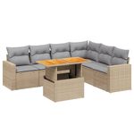 Casa si Gradina - Gradina si terasa - Mobilier exterior - Seturi mobila gradina - Set canapele de gradina, 7 piese, cu perne, bej, poliratan - Infinity.ro