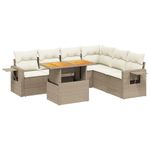 Casa si Gradina - Gradina si terasa - Mobilier exterior - Seturi mobila gradina - Set canapele de gradina, 7 piese, cu perne, bej, poliratan - Infinity.ro