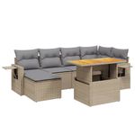 Casa si Gradina - Gradina si terasa - Mobilier exterior - Seturi mobila gradina - Set canapele de gradina, 7 piese, cu perne, bej, poliratan - Infinity.ro