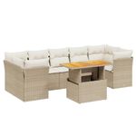 Casa si Gradina - Gradina si terasa - Mobilier exterior - Seturi mobila gradina - Set canapele de gradina, 8 piese, cu perne, bej, poliratan - Infinity.ro