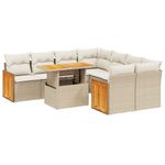 Casa si Gradina - Gradina si terasa - Mobilier exterior - Seturi mobila gradina - Set canapele de gradina, 9 piese, cu perne, bej, poliratan - Infinity.ro