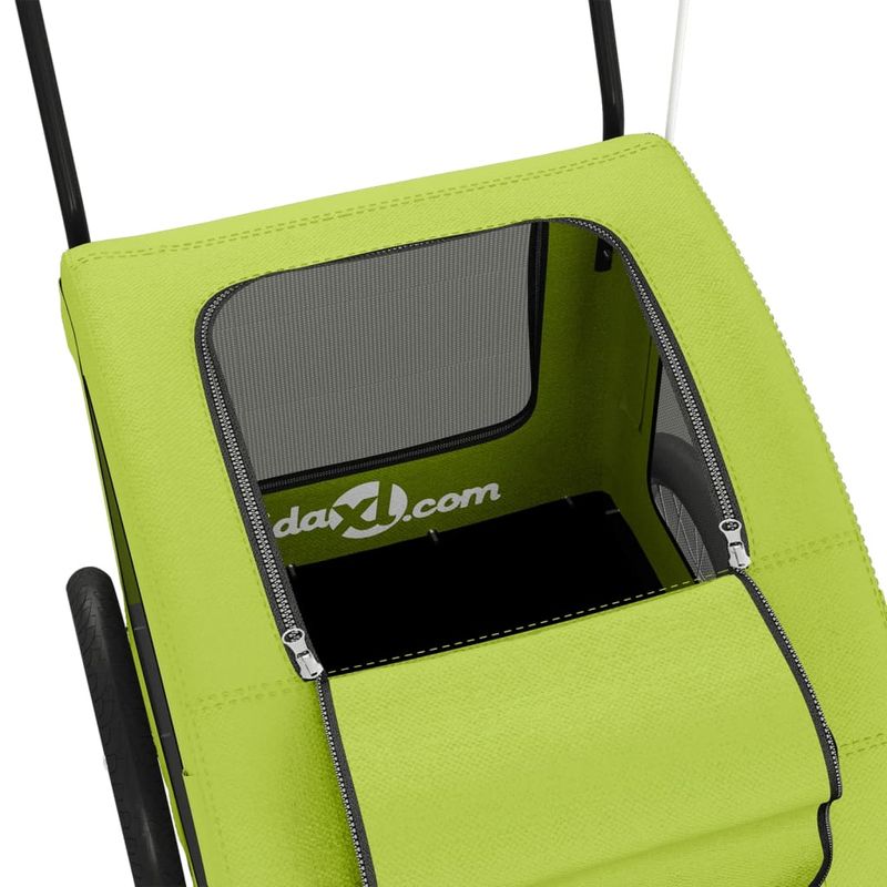 Petshop - Accesorii petshop - Culcusuri si custi - Genti si articole transport - Remorca de bicicleta animale companie, verde textil oxford/fier, mărime 68x137x72 cm - Infinity.ro