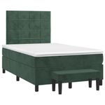Casa si Gradina - Mobilier - Paturi si accesorii - Paturi - Pat box spring cu saltea, verde inchis, 120x190 cm, catifea - Infinity.ro