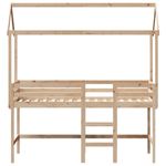 Casa si Gradina - Mobilier - Paturi si accesorii - Paturi - Pat etajat cu scara si acoperis, alb, 90x190 cm, lemn masiv pin - Infinity.ro