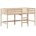 Casa si Gradina - Mobilier - Paturi si accesorii - Paturi - Pat etajat cu scara si acoperis, alb, 90x190 cm, lemn masiv pin - Infinity.ro