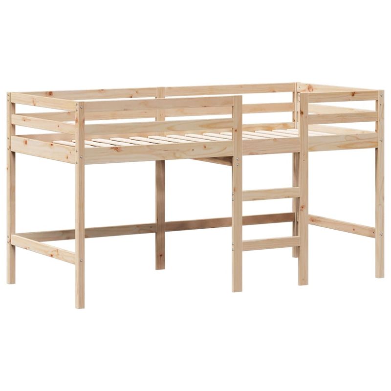Casa si Gradina - Mobilier - Paturi si accesorii - Paturi - Pat etajat cu scara si acoperis, alb, 90x190 cm, lemn masiv pin - Infinity.ro