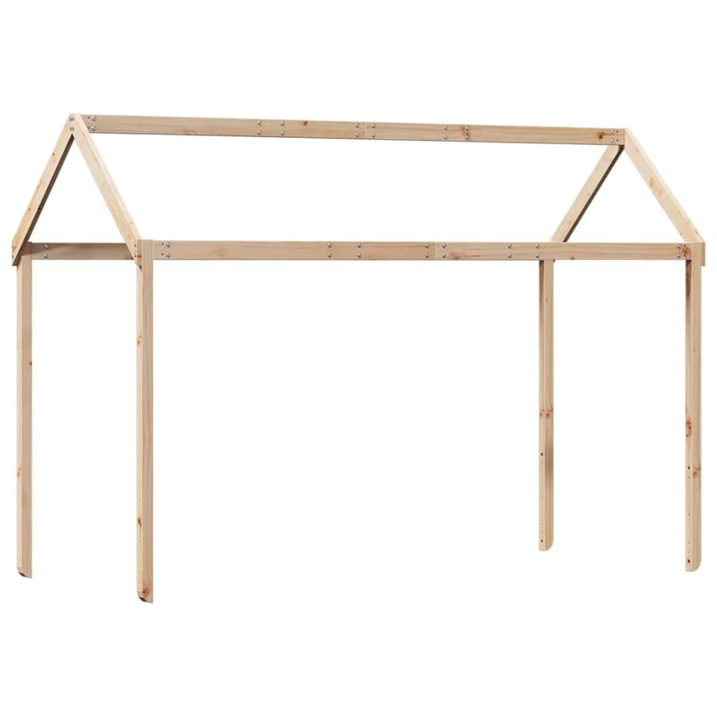 Casa si Gradina - Mobilier - Paturi si accesorii - Paturi - Pat etajat cu scara si acoperis, alb, 90x190 cm, lemn masiv pin - Infinity.ro