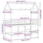 Casa si Gradina - Mobilier - Paturi si accesorii - Paturi - Pat etajat cu scara si acoperis, alb, 90x190 cm, lemn masiv pin - Infinity.ro