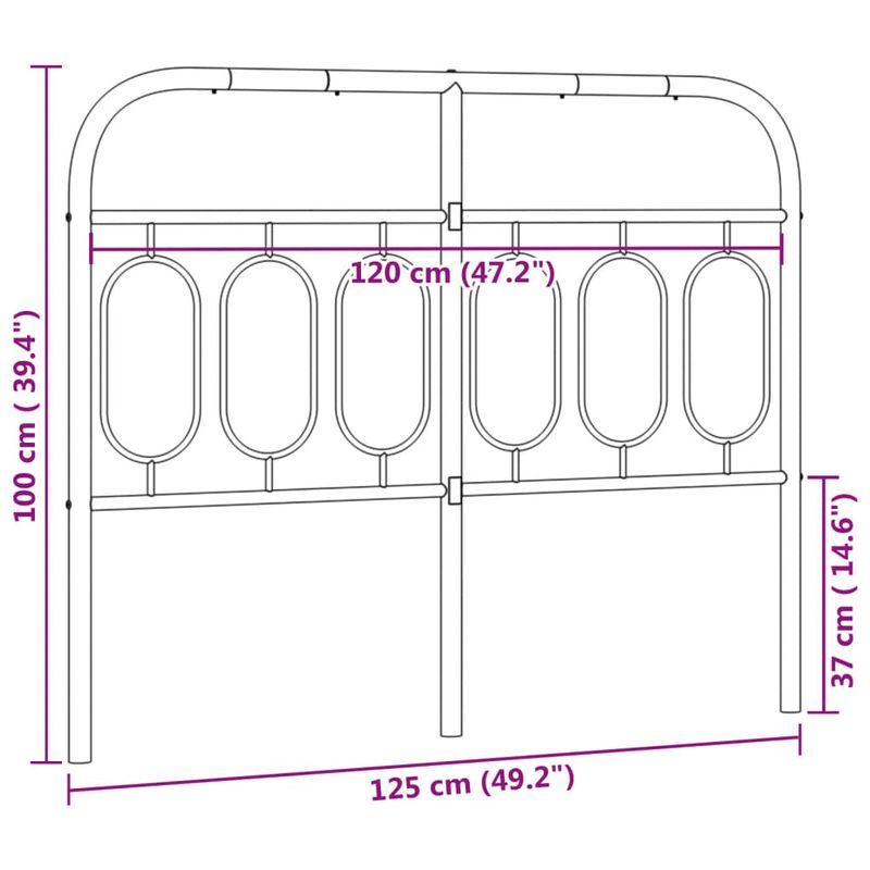 Casa si Gradina - Mobilier - Paturi si accesorii - Accesorii paturi - Tablie de pat metalica, alb, 120 cm - Infinity.ro