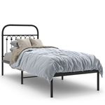 Casa si Gradina - Mobilier - Paturi si accesorii - Paturi - Cadru de pat metalic cu tablie, negru, 80x200 cm - Infinity.ro