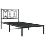 Casa si Gradina - Mobilier - Paturi si accesorii - Paturi - Cadru de pat metalic cu tablie, negru, 75x190 cm - Infinity.ro