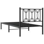 Casa si Gradina - Mobilier - Paturi si accesorii - Paturi - Cadru de pat metalic cu tablie, negru, 75x190 cm - Infinity.ro