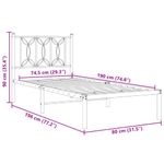 Casa si Gradina - Mobilier - Paturi si accesorii - Paturi - Cadru de pat metalic cu tablie, negru, 75x190 cm - Infinity.ro