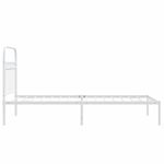 Casa si Gradina - Mobilier - Paturi si accesorii - Paturi - Cadru de pat metalic cu tablie, alb, 90x190 cm - Infinity.ro
