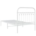 Casa si Gradina - Mobilier - Paturi si accesorii - Paturi - Cadru de pat metalic cu tablie, alb, 90x190 cm - Infinity.ro