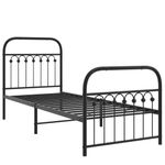 Casa si Gradina - Mobilier - Paturi si accesorii - Paturi - Cadru pat metalic cu tablii de cap/picioare, negru, 75x190 cm - Infinity.ro