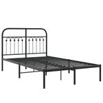 Casa si Gradina - Mobilier - Paturi si accesorii - Paturi - Cadru de pat metalic cu tablie, negru, 120x200 cm - Infinity.ro