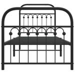 Casa si Gradina - Mobilier - Paturi si accesorii - Paturi - Cadru pat metalic cu tablii de cap/picioare, negru, 75x190 cm - Infinity.ro