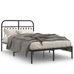 Casa si Gradina - Mobilier - Paturi si accesorii - Paturi - Cadru de pat metalic cu tablie, negru, 120x200 cm - Infinity.ro