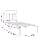 Casa si Gradina - Mobilier - Paturi si accesorii - Paturi - Cadru de pat metalic cu tablie, alb, 90x190 cm - Infinity.ro