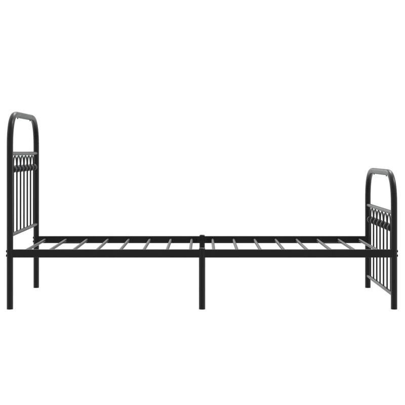 Casa si Gradina - Mobilier - Paturi si accesorii - Paturi - Cadru pat metalic cu tablii de cap/picioare, negru, 75x190 cm - Infinity.ro