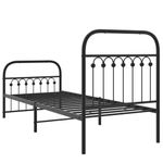 Casa si Gradina - Mobilier - Paturi si accesorii - Paturi - Cadru pat metalic cu tablii de cap/picioare, negru, 75x190 cm - Infinity.ro
