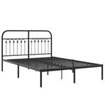 Casa si Gradina - Mobilier - Paturi si accesorii - Paturi - Cadru de pat metalic cu tablie, negru, 140x200 cm - Infinity.ro