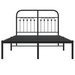 Casa si Gradina - Mobilier - Paturi si accesorii - Paturi - Cadru de pat metalic cu tablie, negru, 120x200 cm - Infinity.ro