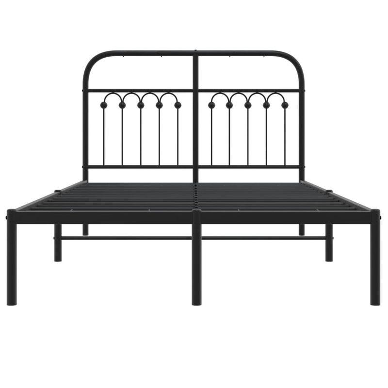 Casa si Gradina - Mobilier - Paturi si accesorii - Paturi - Cadru de pat metalic cu tablie, negru, 120x200 cm - Infinity.ro