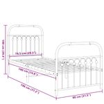 Casa si Gradina - Mobilier - Paturi si accesorii - Paturi - Cadru pat metalic cu tablii de cap/picioare, negru, 75x190 cm - Infinity.ro