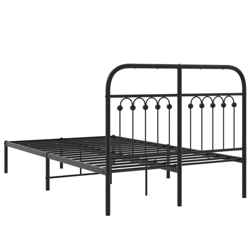 Casa si Gradina - Mobilier - Paturi si accesorii - Paturi - Cadru de pat metalic cu tablie, negru, 120x200 cm - Infinity.ro