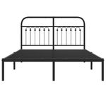 Casa si Gradina - Mobilier - Paturi si accesorii - Paturi - Cadru de pat metalic cu tablie, negru, 140x200 cm - Infinity.ro