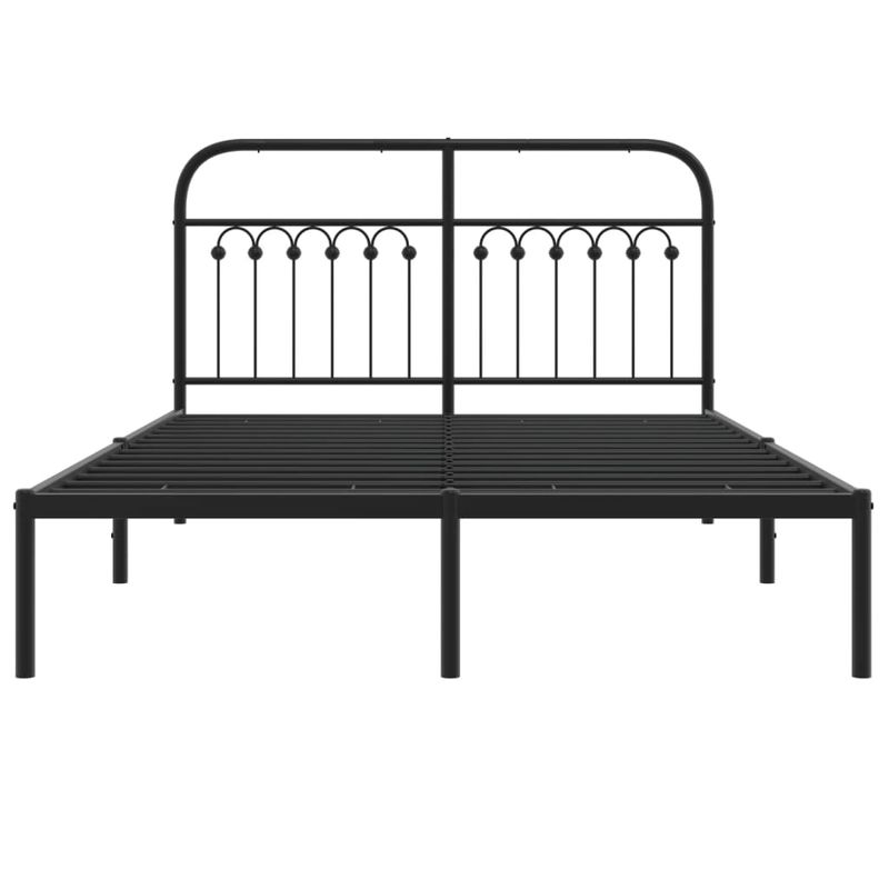 Casa si Gradina - Mobilier - Paturi si accesorii - Paturi - Cadru de pat metalic cu tablie, negru, 140x200 cm - Infinity.ro