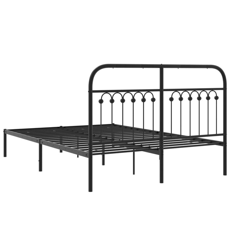Casa si Gradina - Mobilier - Paturi si accesorii - Paturi - Cadru de pat metalic cu tablie, negru, 140x200 cm - Infinity.ro