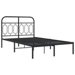 Casa si Gradina - Mobilier - Paturi si accesorii - Paturi - Cadru de pat metalic cu tablie, negru, 120x200 cm - Infinity.ro