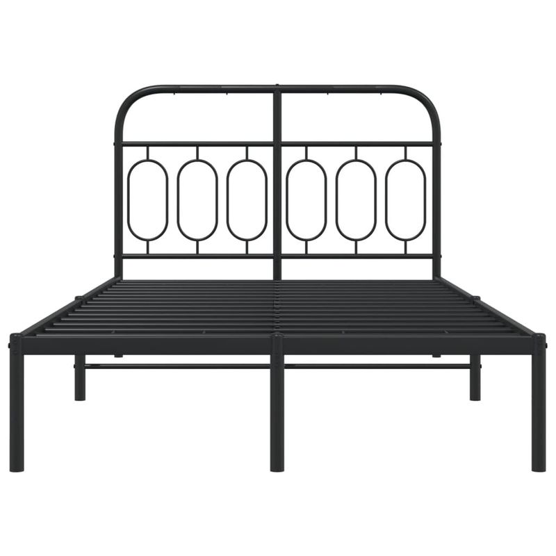 Casa si Gradina - Mobilier - Paturi si accesorii - Paturi - Cadru de pat metalic cu tablie, negru, 120x200 cm - Infinity.ro