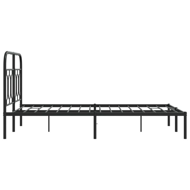 Casa si Gradina - Mobilier - Paturi si accesorii - Paturi - Cadru de pat metalic cu tablie, negru, 120x200 cm - Infinity.ro