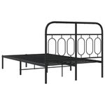 Casa si Gradina - Mobilier - Paturi si accesorii - Paturi - Cadru de pat metalic cu tablie, negru, 120x200 cm - Infinity.ro