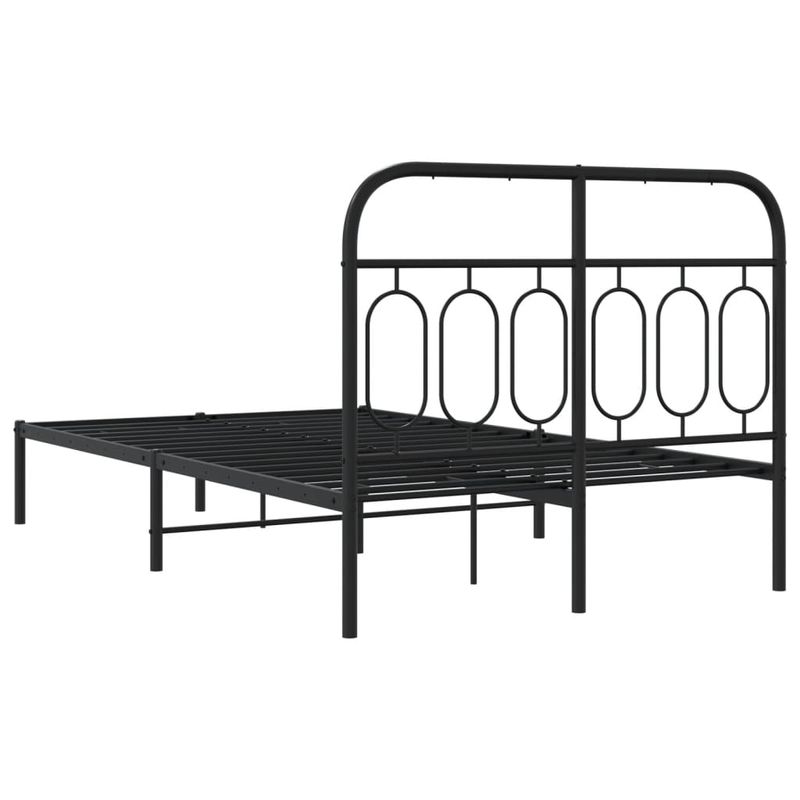 Casa si Gradina - Mobilier - Paturi si accesorii - Paturi - Cadru de pat metalic cu tablie, negru, 120x200 cm - Infinity.ro