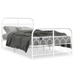 Casa si Gradina - Mobilier - Paturi si accesorii - Paturi - Cadru de pat metalic cu tablie, alb, 120x190 cm - Infinity.ro