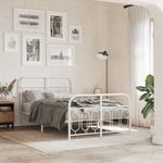 Casa si Gradina - Mobilier - Paturi si accesorii - Paturi - Cadru de pat metalic cu tablie, alb, 120x190 cm - Infinity.ro