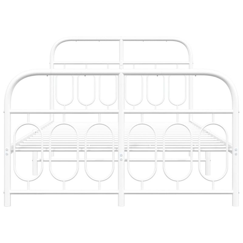 Casa si Gradina - Mobilier - Paturi si accesorii - Paturi - Cadru de pat metalic cu tablie, alb, 120x190 cm - Infinity.ro