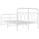 Casa si Gradina - Mobilier - Paturi si accesorii - Paturi - Cadru de pat metalic cu tablie, alb, 120x190 cm - Infinity.ro