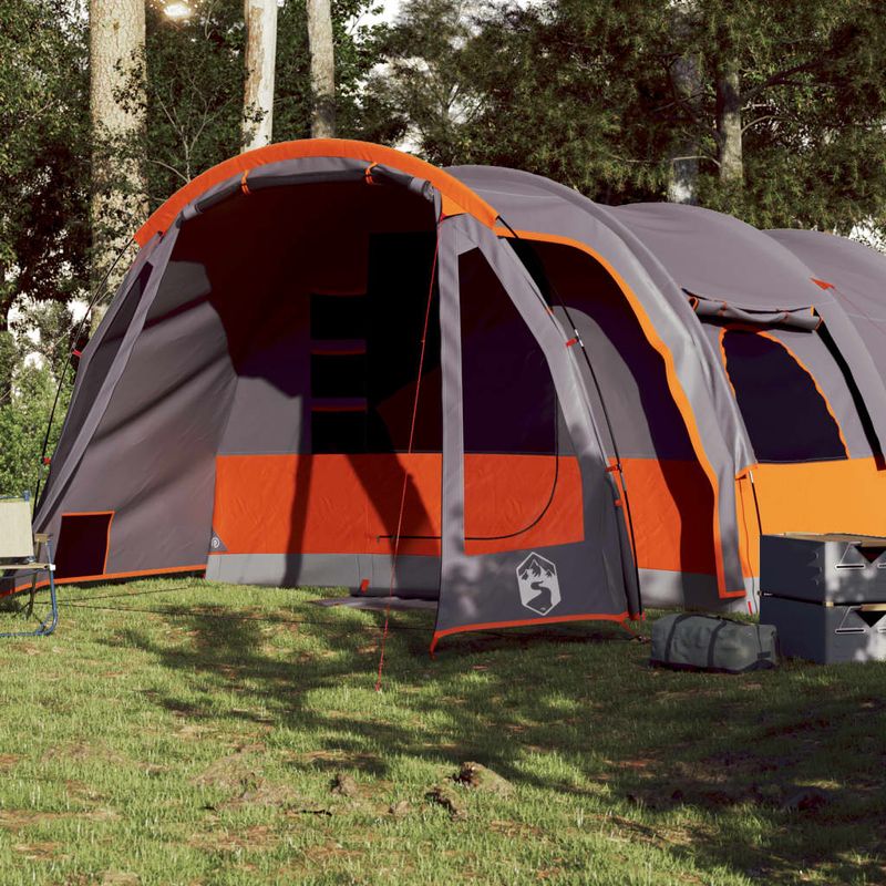 Sport si Outdoor - Camping - Corturi camping - Cort de familie tunel pentru 8 persoane, gri, impermeabil - Infinity.ro