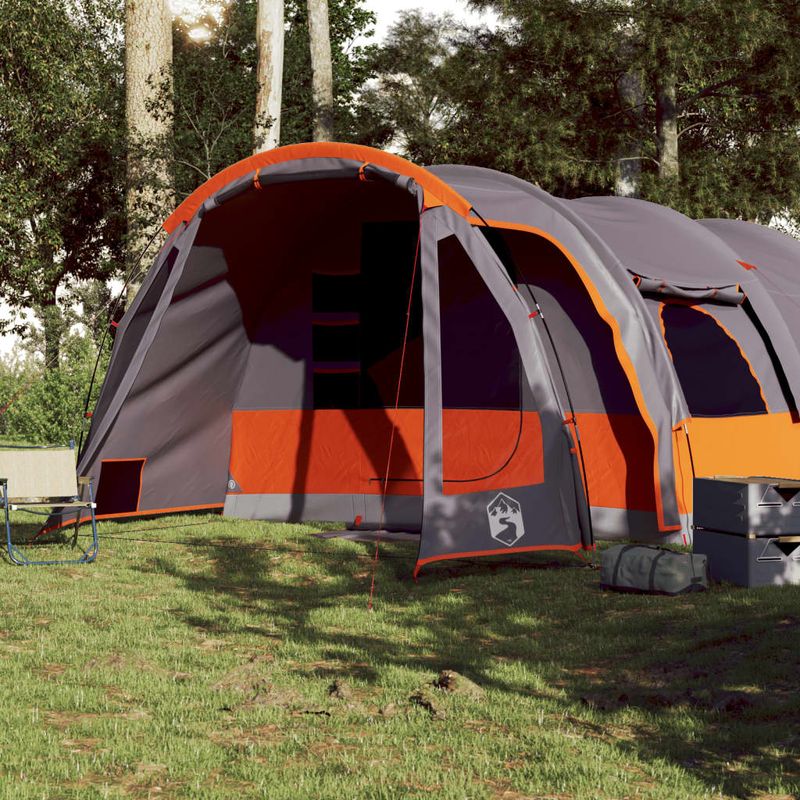 Sport si Outdoor - Camping - Corturi camping - Cort de familie tunel pentru 8 persoane, gri, impermeabil - Infinity.ro