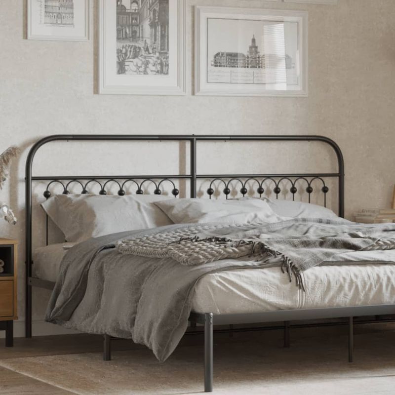 Casa si Gradina - Mobilier - Paturi si accesorii - Accesorii paturi - Tablie de pat metalica, negru, 180 cm - Infinity.ro