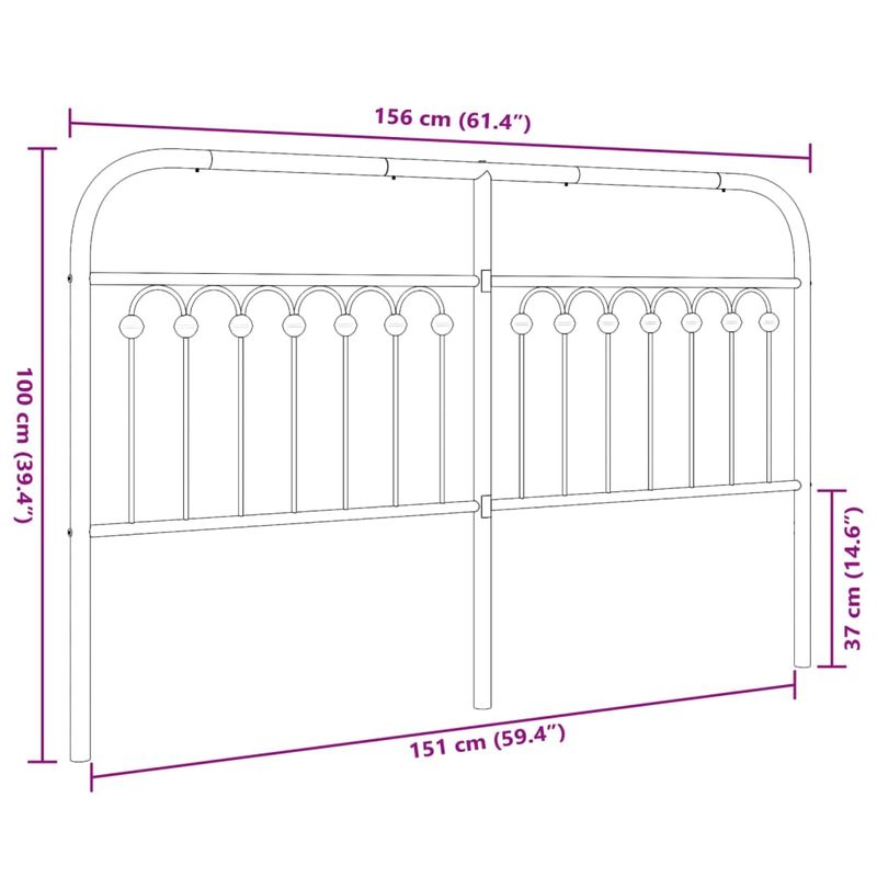 Casa si Gradina - Mobilier - Paturi si accesorii - Accesorii paturi - Tablie de pat metalica, negru, 180 cm - Infinity.ro