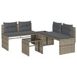 Casa si Gradina - Gradina si terasa - Mobilier exterior - Seturi mobila gradina - Set canapea de gradina cu perne, 4 piese, gri, poliratan - Infinity.ro